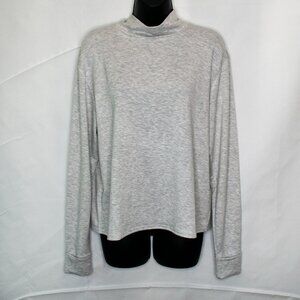 Something Navy Mock Neck Knit Top Womens Small S Gray Long Sleeve Shirt K01X